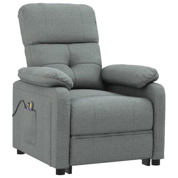 Poltrona de massagens elétrica tecido cinza-escuro - Image 2