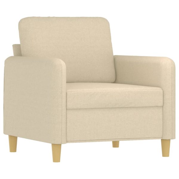 3 pcs conjunto de sofás com almofadões tecido cor creme - Image 2