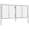 Portão de jardim em aço galvanizado 306x150 cm prateado - Image 2
