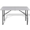 Mesa de jardim dobrável 122 cm HDPE branco - Image 2