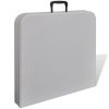 Mesa de jardim dobrável 122 cm HDPE branco - Image 3