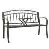 Banco de jardim com mesa 120 cm aço cinzento