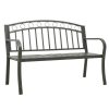 Banco de jardim com mesa 120 cm aço cinzento - Image 2