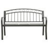 Banco de jardim com mesa 120 cm aço cinzento - Image 3