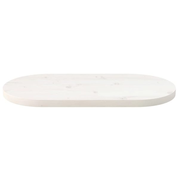 Tampo de mesa oval 70x35x2,5 cm pinho maciço branco - Image 3