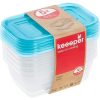 SET DE 5 FIAMBRERAS, 5 X 500 ML, 15,5 X 10,5 X 6 CM, FREDO FRESH, AZUL TRANSPARENTE