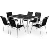 Conjunto de jantar para jardim 7 pcs preto