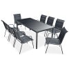 Conjunto de jantar para jardim 9 pcs preto