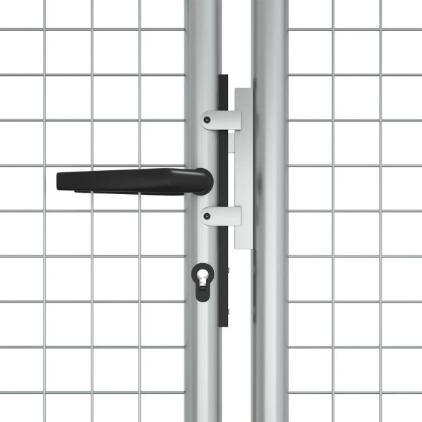 Portão de jardim em aço galvanizado 415x175 cm prateado - Image 3