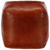 Pufe 40x40x40 cm couro de cabra genuíno bronze - Image 2