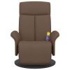 Cadeira de massagens reclinável c/ apoio de pés tecido castanho - Image 3
