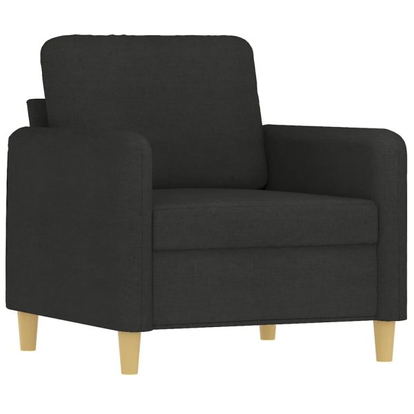 4 pcs conjunto de sofás com almofadões tecido preto - Image 2