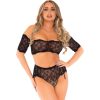 CONJUNTO DE ENCAJE CON BRAGUITAS ALTAS - NEGRO - Image 3