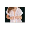 SENSUAL BATA SEXY DE MICROTUL TIPO CAMISOLA CON APERTURA DELANTERA Y VOLANTES PLISADOS BLANCO - Image 2