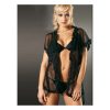 SENSUAL BATA SEXY DE MICROTUL TIPO CAMISOLA CON APERTURA DELANTERA Y VOLANTES PLISADOS ROJO - Image 2