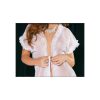 SENSUAL BATA SEXY DE MICROTUL TIPO CAMISOLA CON APERTURA DELANTERA Y VOLANTES PLISADOS ROJO - Image 3