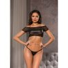 CONJUNTO TOP CON TANGA - NEGRO