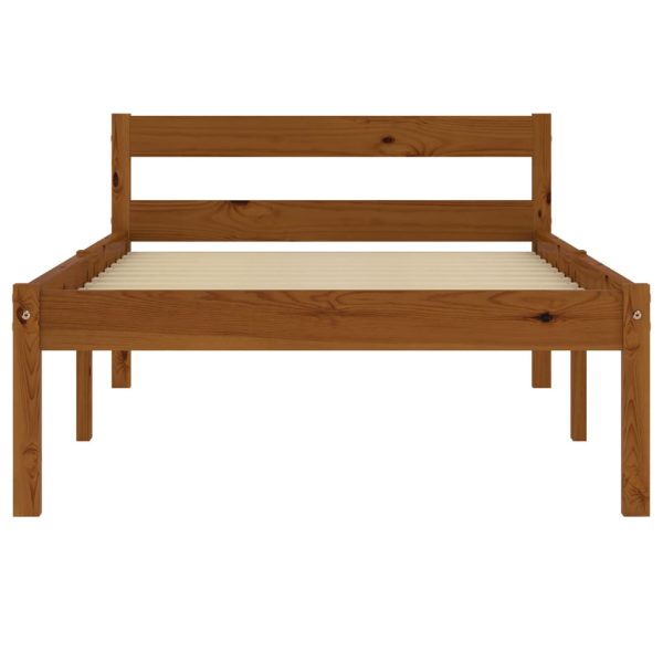 Estrutura de cama 90x200 cm madeira pinho maciço castanho mel - Image 3