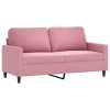 Sofá de 2 lugares veludo 140 cm rosa - Image 2
