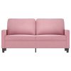 Sofá de 2 lugares veludo 140 cm rosa - Image 3