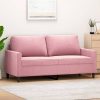 Sofá de 2 lugares veludo 140 cm rosa