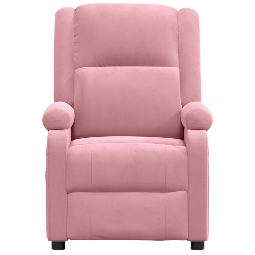 Poltrona de massagens reclinável veludo rosa - Image 2