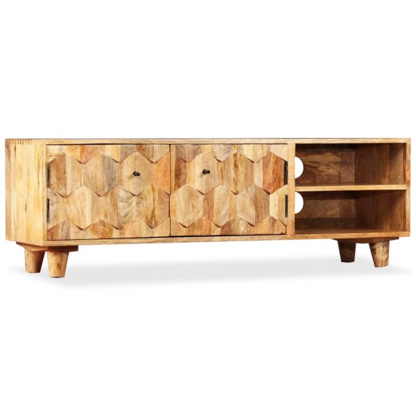 Armário TV madeira de mangueira maciça 118x35x40 cm