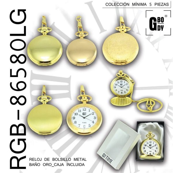 RELOJ G&B TIME BOLSILLO LISO DORADO