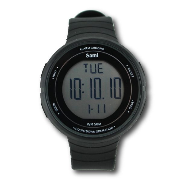 RELOJ SAMI LCD HOMBRE REDONDO WR50M LUZ C/CAJA