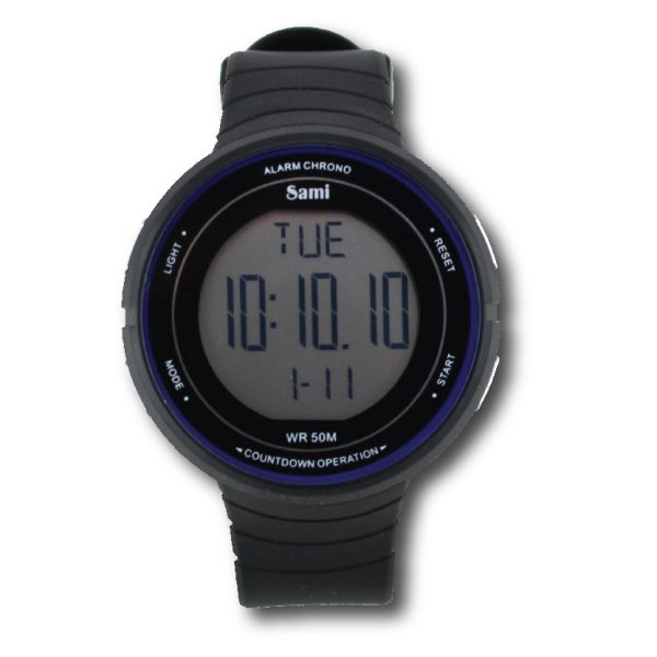 RELOJ SAMI LCD HOMBRE REDONDO WR50M LUZ C/CAJA