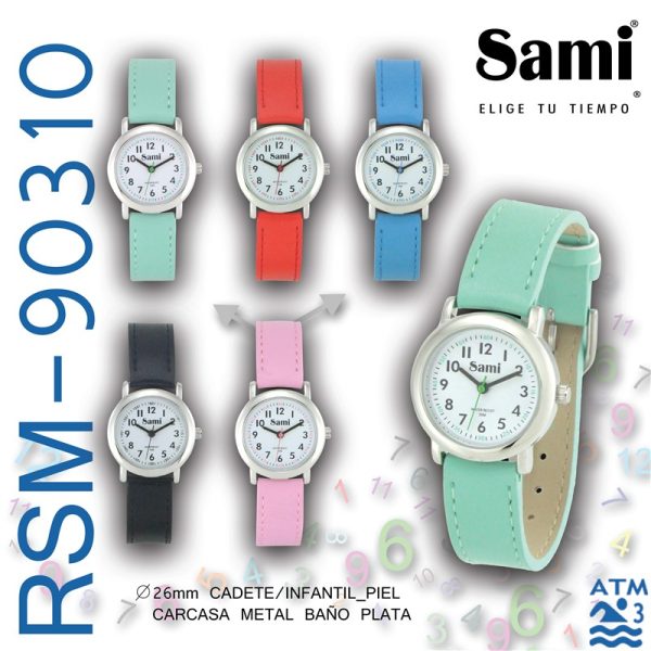 RELOJ SAMI CADETE REDONDO LISO ESFERA BLANCA WR30M