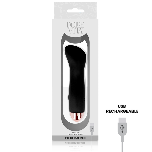 DOLCE VITA - VIBRADOR RECARREGÁVEL ONE BLACK 10 SPEED - Image 4