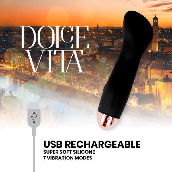 DOLCE VITA - VIBRADOR RECARREGÁVEL ONE BLACK 10 SPEED - Image 5