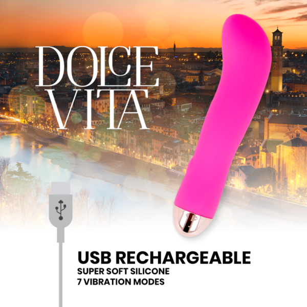 DOLCE VITA - VIBRADOR RECARREGÁVEL DUAS VELOCIDADES PINK 7 - Image 5