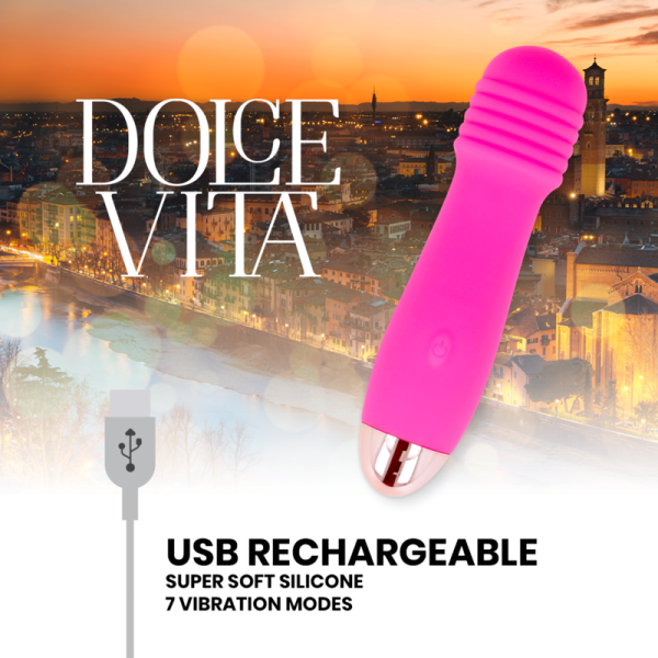 DOLCE VITA - VIBRADOR RECARREGÁVEL DE TRÊS VELOCIDADES PINK 7 - Image 4