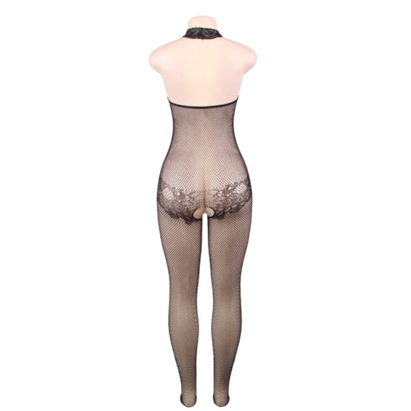 QUEEN LINGERIE LACE E FISHNET TURTLENECK BODYSTOCKING SL - Image 5