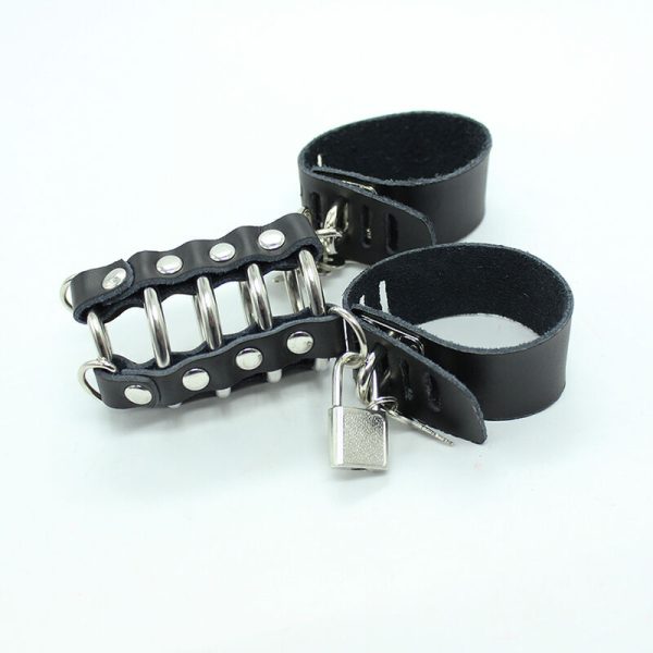 OHMAMA FETICHE - GAIOLA PARA PÊNIS COM ANÉIS DE METAL E ALÇAS DE COURO - Image 3