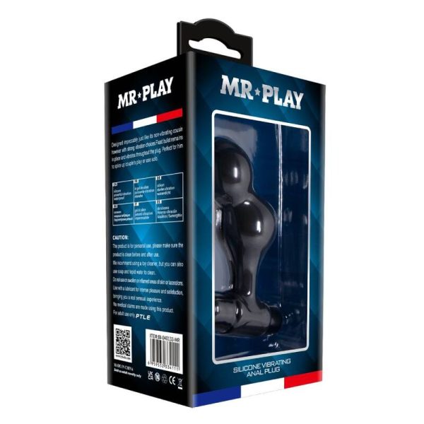 MR PLAY - PLUG ANAL VIBRANTE DE SILICONE PRETO - Image 10