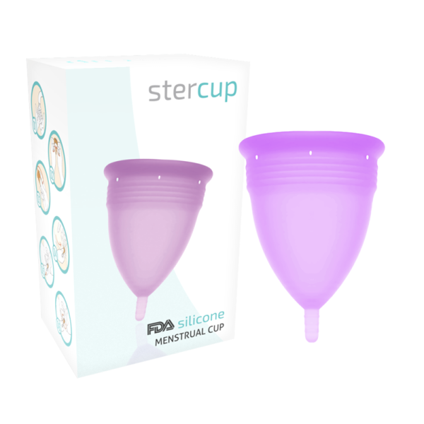 COPA MENSTRUAL STERCUP TAMANHO L COR ROXO SILICONE FDA