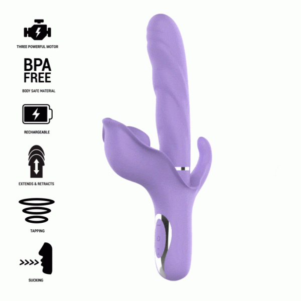 INTENSO - BILLIE MULTIFUNÇÃO VIBRADOR RECARREGÁVEL SUCÇÃO E PULSAÇÃO ROXO