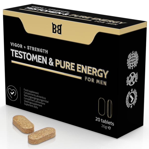 BLACKBULL BY SPARTAN - TESTÔMEN E PURE ENERGY ENHANCER PARA HOMENS 20 C PSULAS