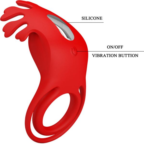 PRETTY LOVE - ANEL VIBRADOR RUBEN 7 VIBRAÕES SILICONE VERMELHO - Image 7