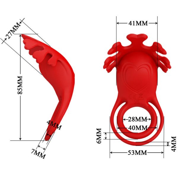 PRETTY LOVE - ANEL VIBRADOR RUBEN 7 VIBRAÕES SILICONE VERMELHO - Image 6