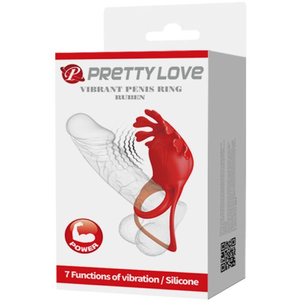 PRETTY LOVE - ANEL VIBRADOR RUBEN 7 VIBRAÕES SILICONE VERMELHO - Image 9