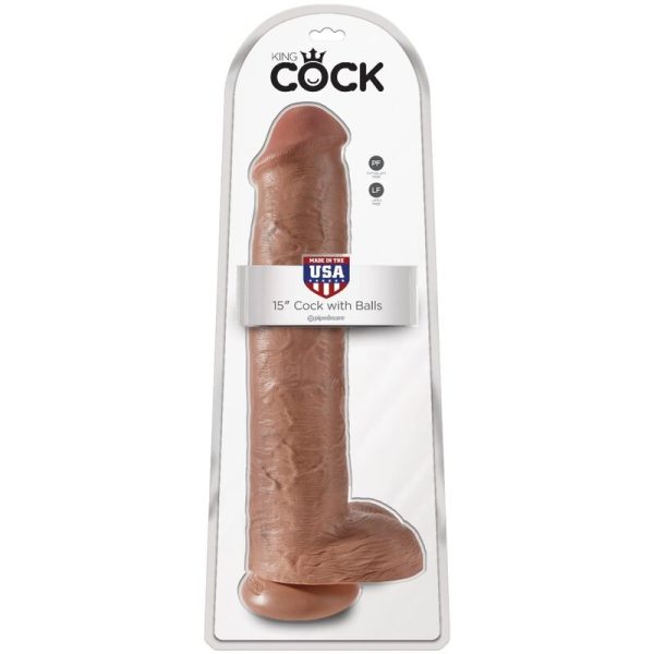 KING COCK - PÊNIS REALÍSTICO COM BOLAS 34,2 CM CARAMELO - Image 6