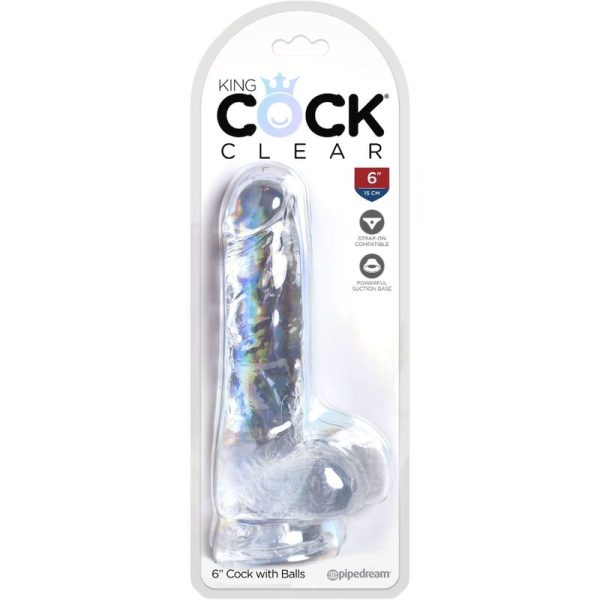 KING COCK CLEAR - PÊNIS REALISTA COM BOLAS 13,5 CM TRANSPARENTE - Image 5