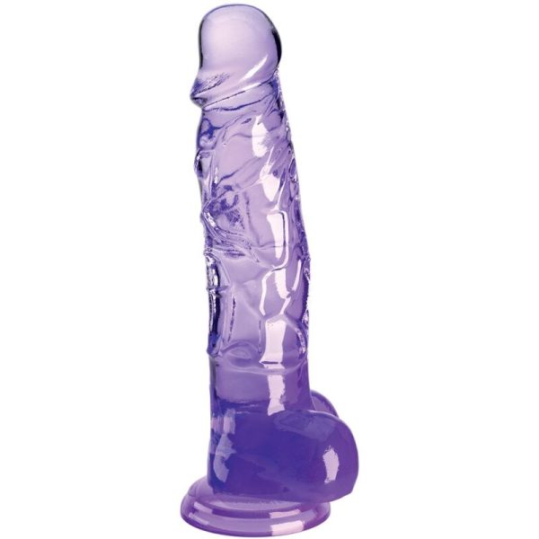 KING COCK CLEAR - PÊNIS REALISTA COM BOLAS 16,5 CM ROXO