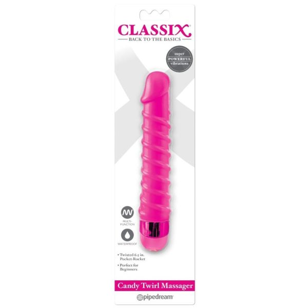 CLASSIX - MASSAGER VIBRANTE CANDY TWIRL 16,5 CM ROSA - Image 3