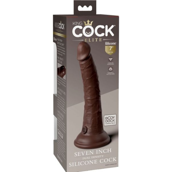 KING COCK ELITE - DILDO DE SILICONE REALÍSTICO 17,8 CM CASTANHO - Image 6