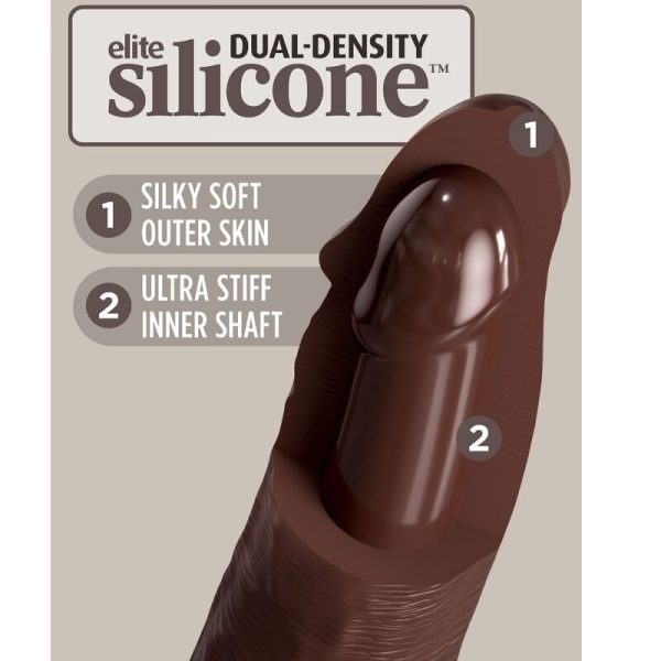 KING COCK ELITE - DILDO DE SILICONE REALÍSTICO 17,8 CM CASTANHO - Image 4